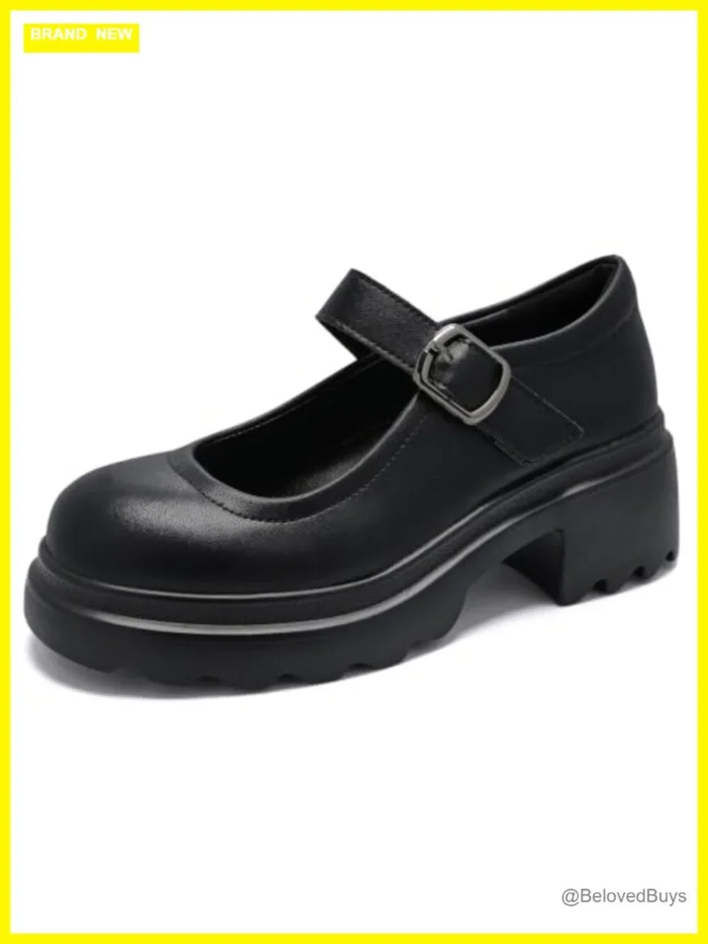 Vegan Leather Platform Heels Mary Jane Shoes Wide Width Comfortable Dress Pumps